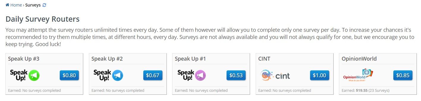 lista survey routers na ySense