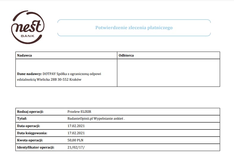 wypłata opinie.pl 50 złotych