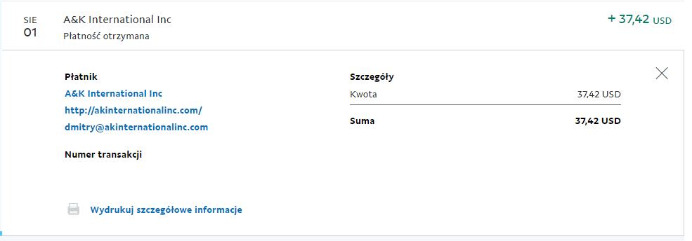 dowód wypłaty greenpanthera 37 dolarów